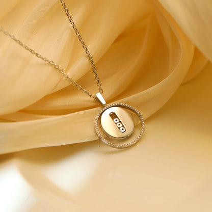 [Regal Jewels]LUCKY MOVE MM SILVER DIAMOND NECKLACE