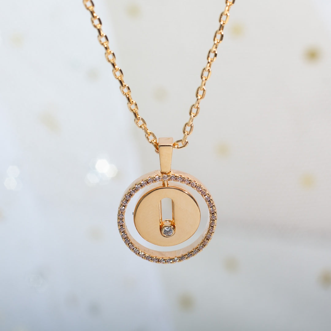 [Regal Jewels]LUCKY MOVE PM NECKLACE PINK GOLD DIAMOND