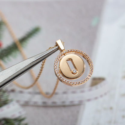 [Regal Jewels]LUCKY MOVE PM NECKLACE PINK GOLD DIAMOND