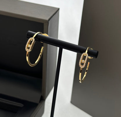 [Regal Jewels]CREOLES MOVE UNO PM DIAMOND EARRINGS