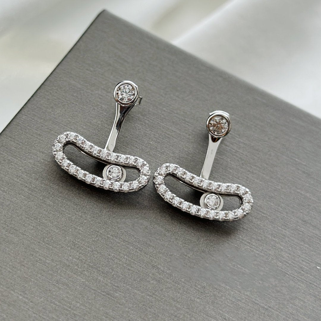 [Regal Jewels]MOVE UNO SILVER DIAMOND EARRINGS