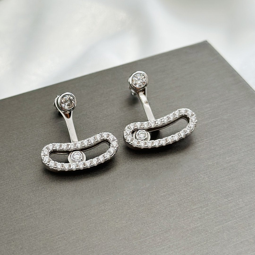 [Regal Jewels]MOVE UNO SILVER DIAMOND EARRINGS