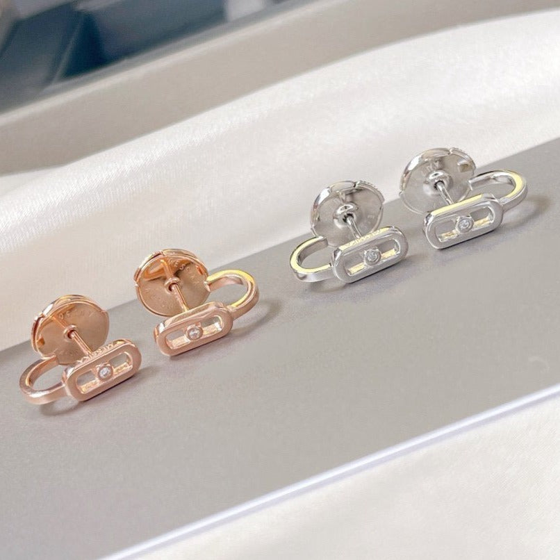 [Regal Jewels]CREOLES MOVE UNO MINI 1 DIAMOND EARRINGS