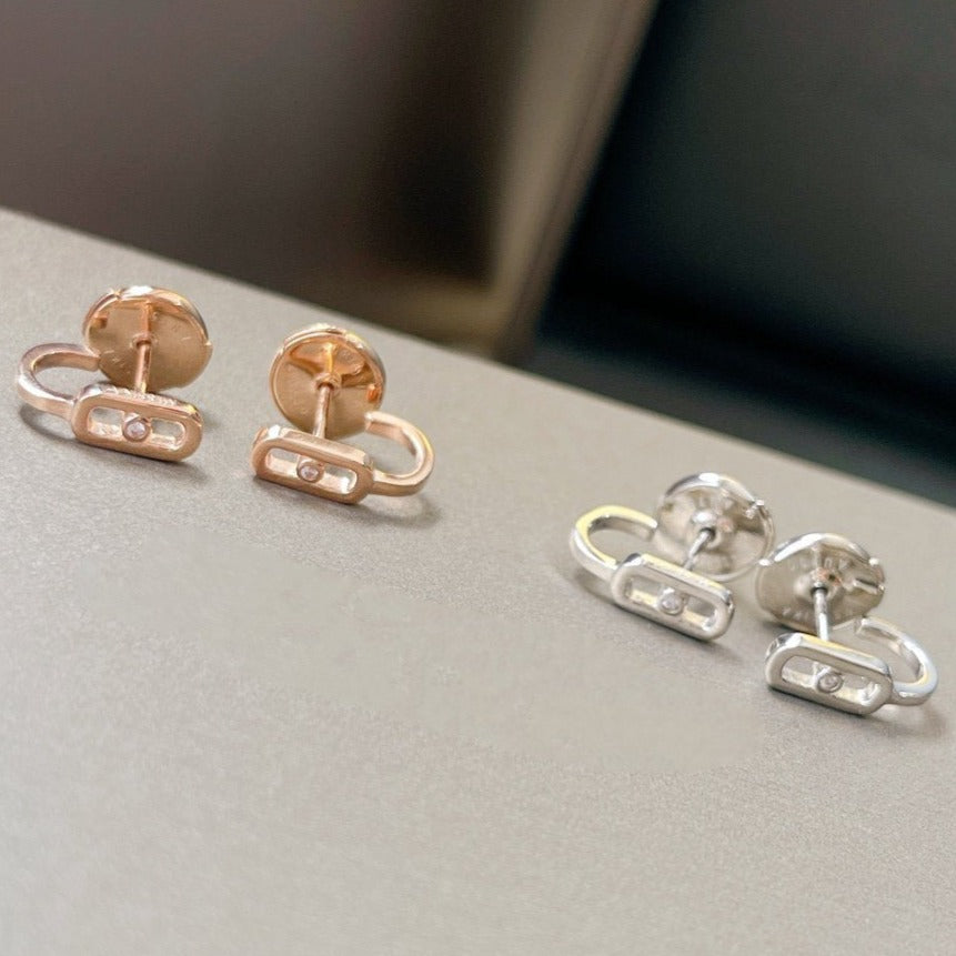 [Regal Jewels]CREOLES MOVE UNO MINI 1 DIAMOND EARRINGS