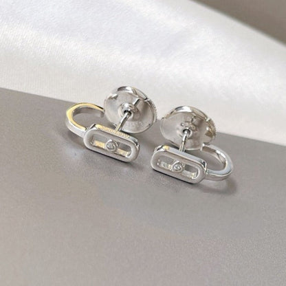 [Regal Jewels]CREOLES MOVE UNO MINI 1 DIAMOND EARRINGS