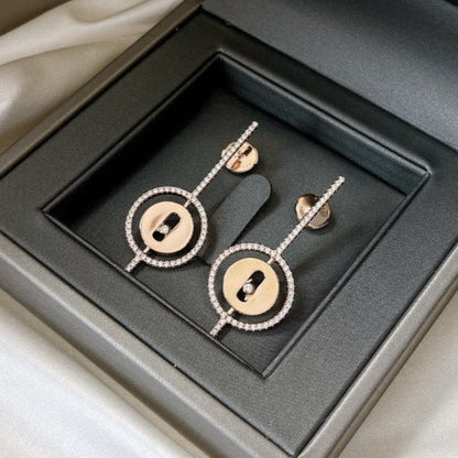 [Regal Jewels]LUCKY MOVE ARROW PINK GOLD DIAMOND EARRINGS