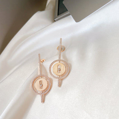 [Regal Jewels]LUCKY MOVE ARROW PINK GOLD DIAMOND EARRINGS