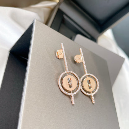 [Regal Jewels]LUCKY MOVE ARROW PINK GOLD DIAMOND EARRINGS