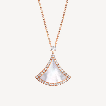 [Aura Jewels]DREAM MOP DIAMOND PAVED PINK GOLD NECKLACE