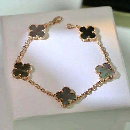 [Regal Jewels]CLOVER 5 MOTIF GRAY MOP BRACELET COLLECTION