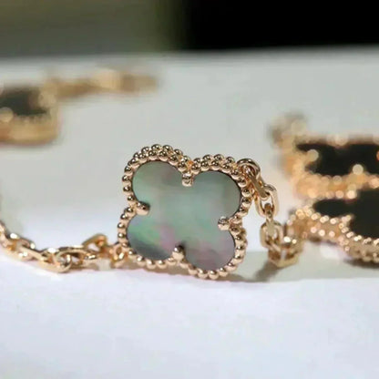[Regal Jewels]CLOVER 5 MOTIF GRAY MOP BRACELET COLLECTION