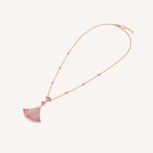 [Aura Jewels]DREAM NECKLACK DIAMOND PINK GOLD