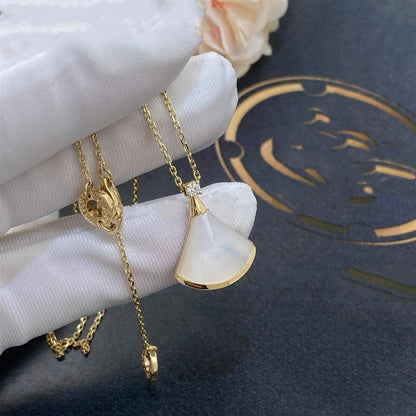 [Aura Jewels]DREAM NECKLACE WHITE MOP GOLD 1 DIAMOND