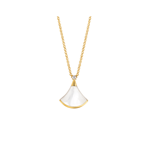[Aura Jewels]DREAM NECKLACE WHITE MOP GOLD 1 DIAMOND