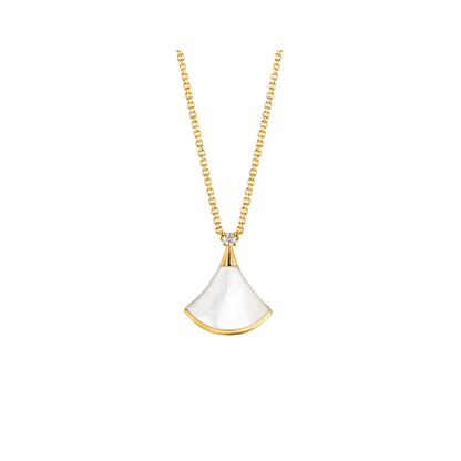 [Aura Jewels]DREAM NECKLACE WHITE MOP GOLD 1 DIAMOND