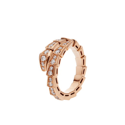 [Aura Jewels]SERPENTI RING PINK GOLD DIAMOND PAVED 4MM