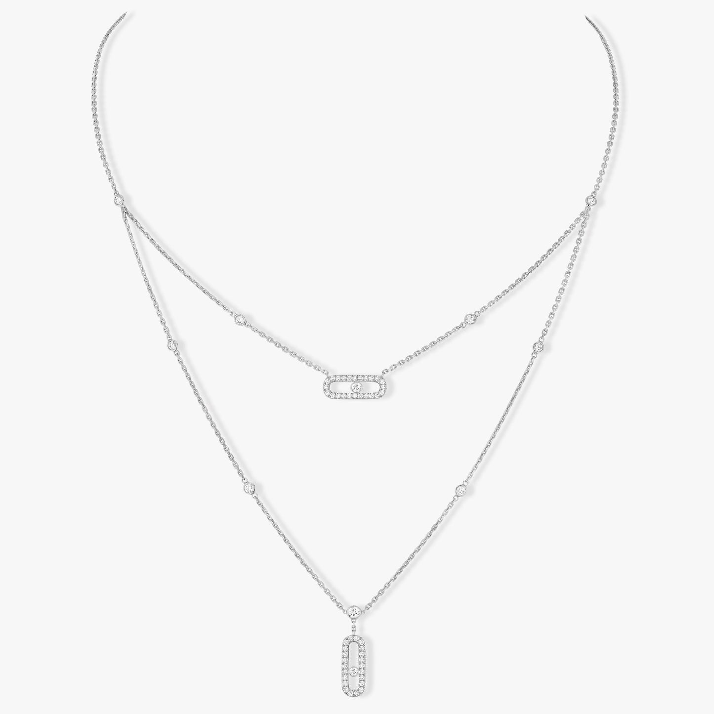 [Regal Jewels]MOVE 2 ROW DIAMOND NECKLACE