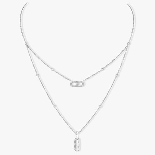 [Regal Jewels]MOVE 2 ROW DIAMOND NECKLACE