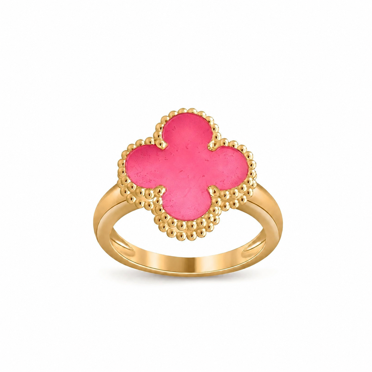 [Aura Jewels]NEW CLOVER PINK ENAMEL RINGS