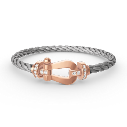 [Regal Jewels]FORCE LARGE HORSESHOE HALF DIAMOND BRACELET ROSE GOLD