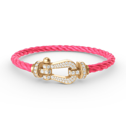 [Regal Jewels]FORCE LARGE HORSESHOE FULL DIAMOND BRACELET GOLD