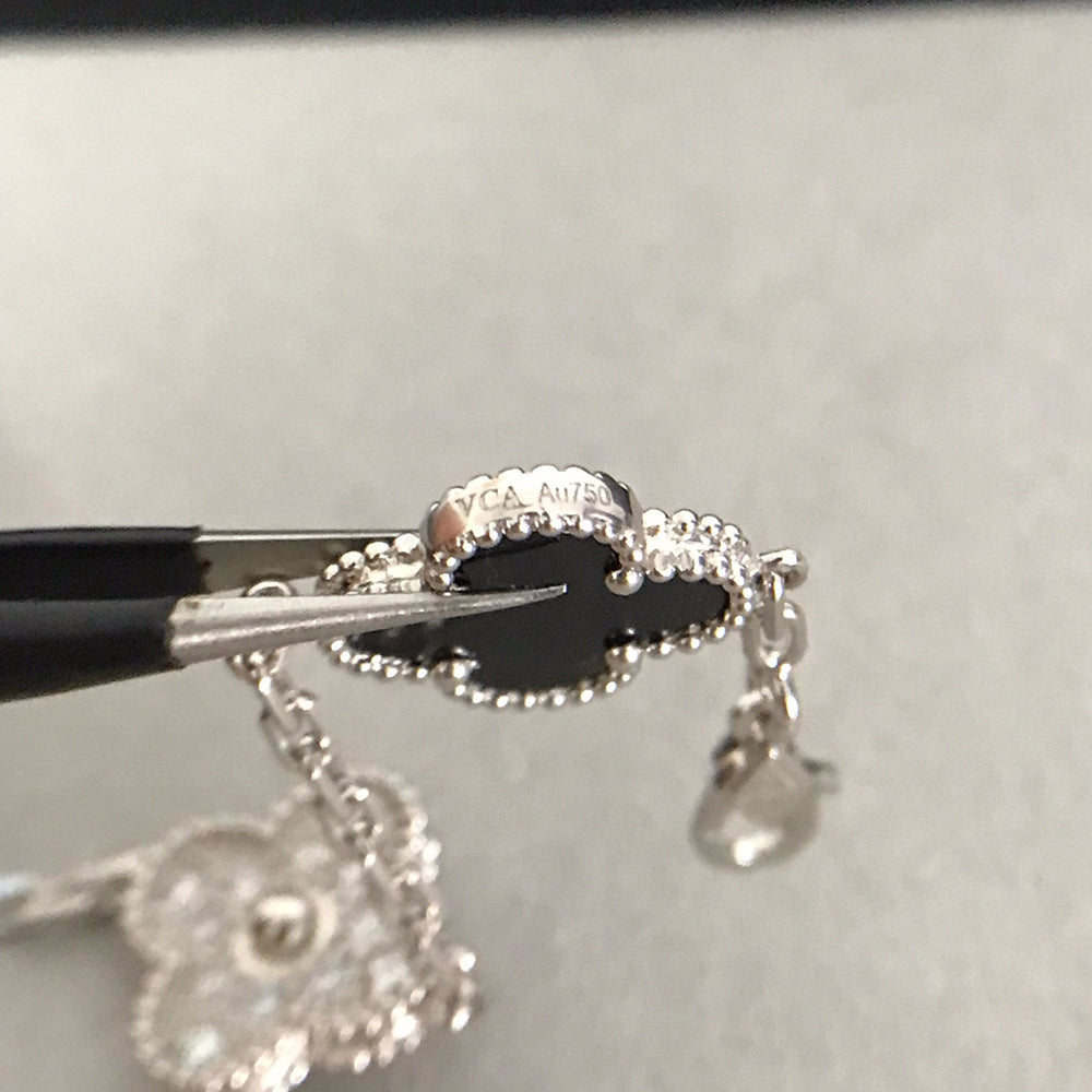 [Regal Jewels]CLOVER 5 MOTIF ONYXS BRACELET COLLECTION