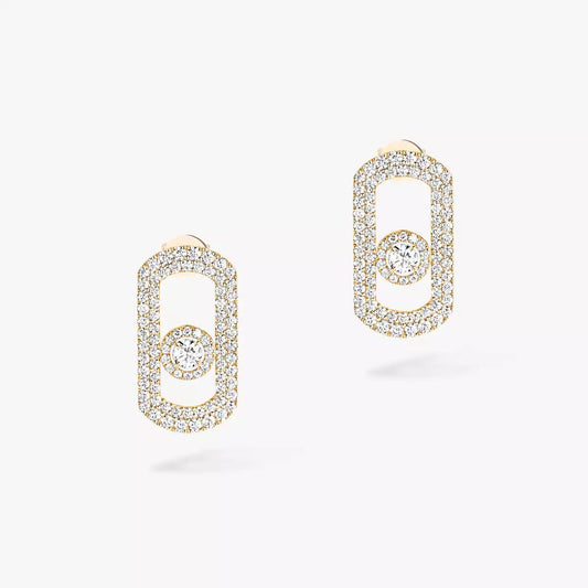 [Regal Jewels]So Move Pave_-Set Diamond Earrings in Silver
