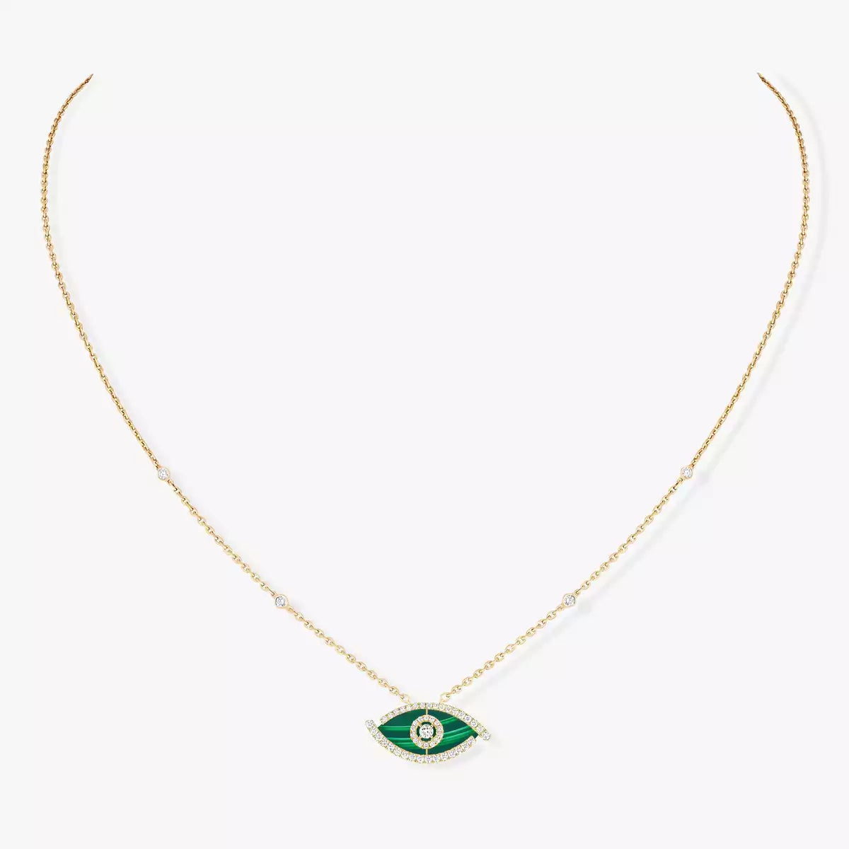 [Regal Jewels]Lucky Eye Diamond Necklace in Rose Gold and Turquoise