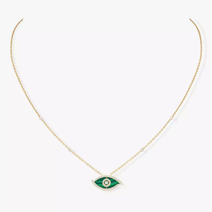 [Regal Jewels]Lucky Eye Diamond Necklace in Rose Gold and Turquoise