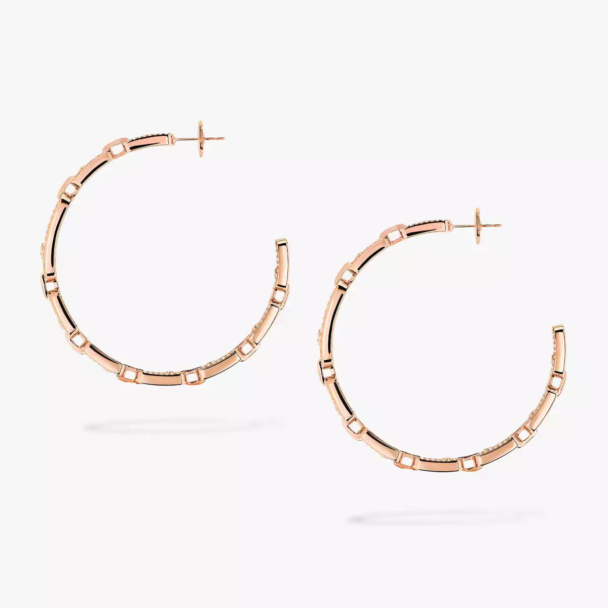 [Regal Jewels]Move Link Diamond Hoop Earrings