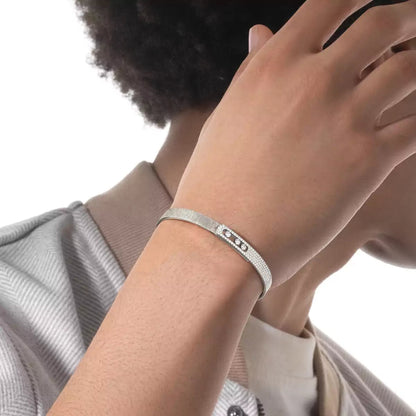 [Regal Jewels]Move Noa Ciselé half pavé bangle
