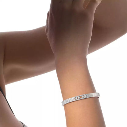 [Regal Jewels]Move Noa Ciselé half pavé bangle