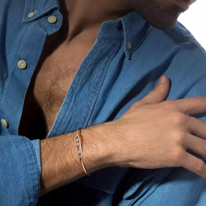 [Regal Jewels]Move Pavé Diamond Bangle Bracelet M