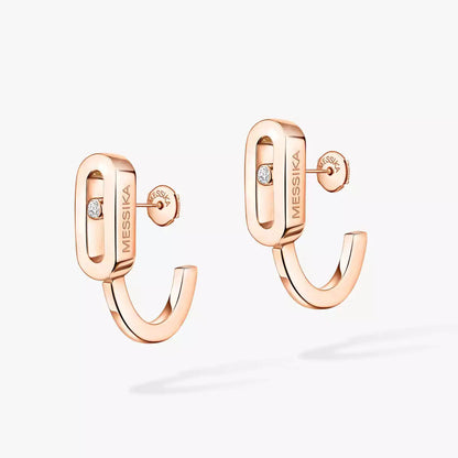 [Regal Jewels]Diamond Mini Hoop Earrings Move Classique
