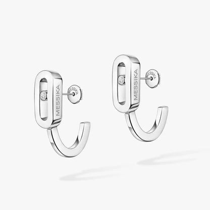 [Regal Jewels]Diamond Mini Hoop Earrings Move Classique