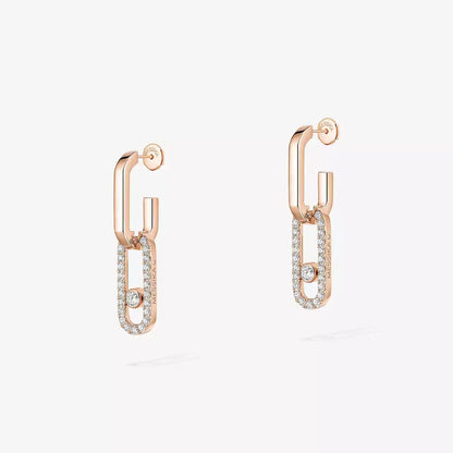 [Regal Jewels]Move Link Diamond Earrings