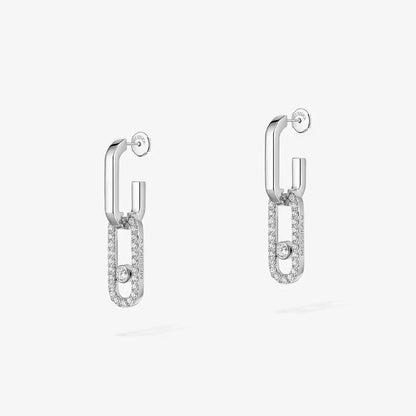 [Regal Jewels]Move Link Diamond Earrings