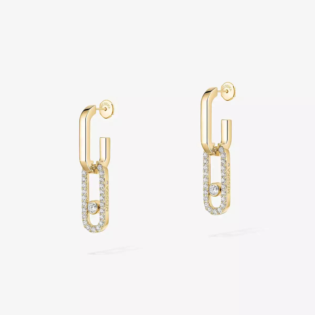 [Regal Jewels]Move Link Diamond Earrings