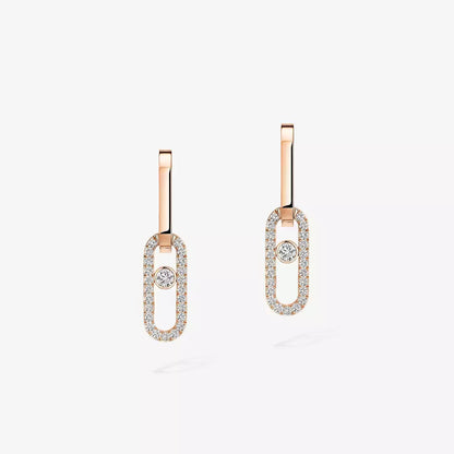 [Regal Jewels]Move Link Diamond Earrings