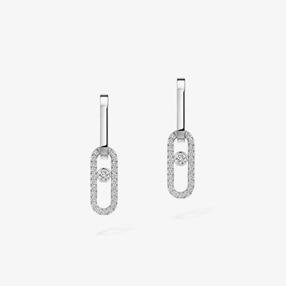 [Regal Jewels]Move Link Diamond Earrings