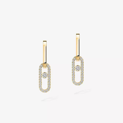 [Regal Jewels]Move Link Diamond Earrings