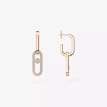 [Regal Jewels]Move Link Diamond Earrings