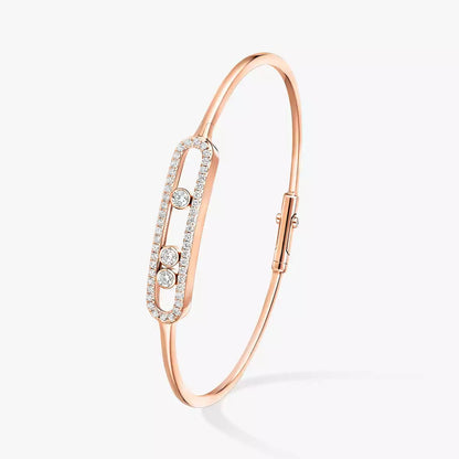 [Regal Jewels]Move Pavé Diamond Bangle Bracelet M