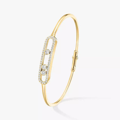 [Regal Jewels]Move Pavé Diamond Bangle Bracelet M
