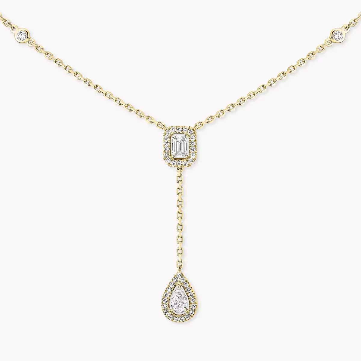 [Regal Jewels]Gold Diamond Tie Necklace