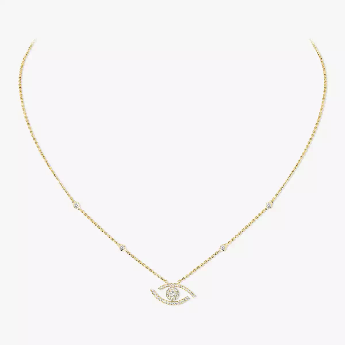 [Regal Jewels]Pave_ Diamond Necklace Lucky Eye