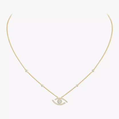 [Regal Jewels]Pave_ Diamond Necklace Lucky Eye