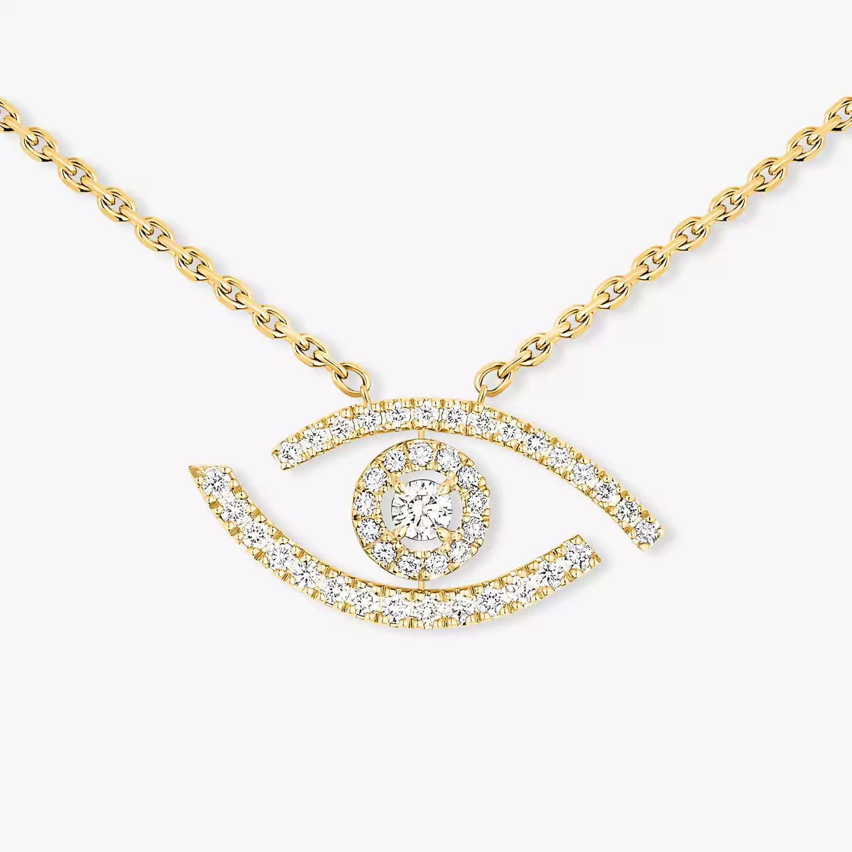[Regal Jewels]Pave_ Diamond Necklace Lucky Eye