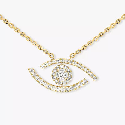[Regal Jewels]Pave_ Diamond Necklace Lucky Eye