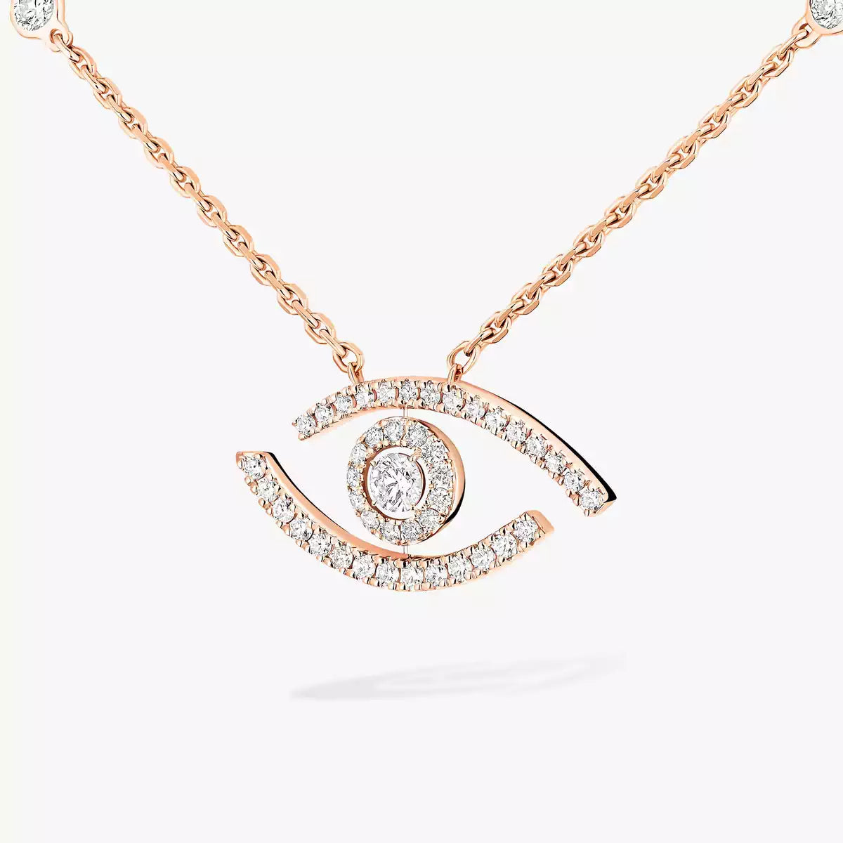 [Regal Jewels]Pave_ Diamond Necklace Lucky Eye